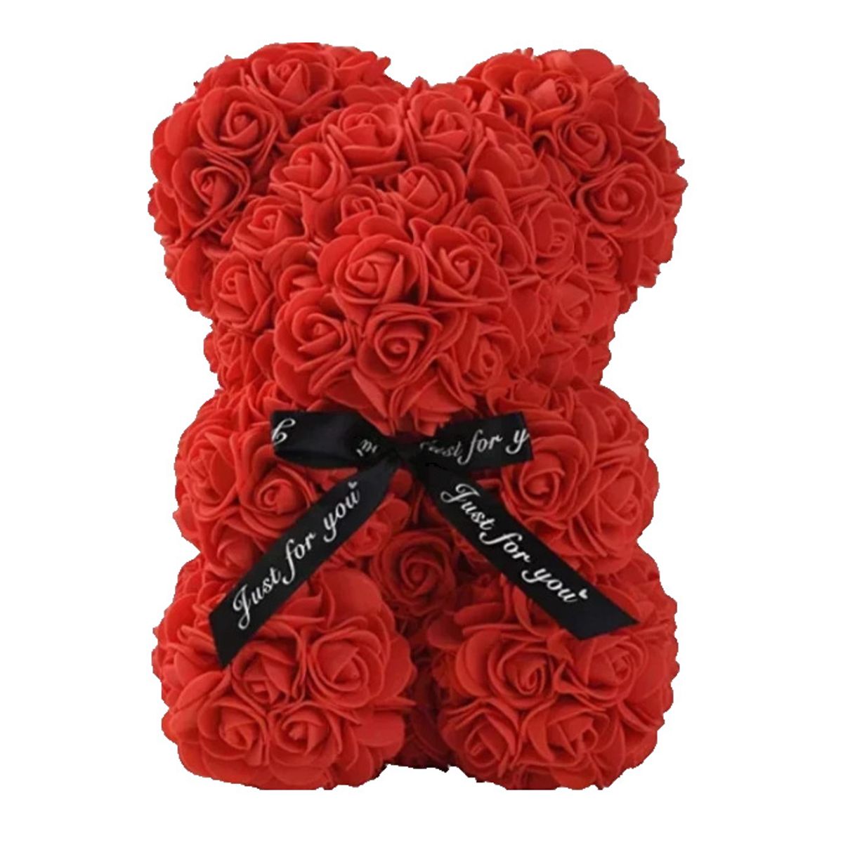 MOVI - Oso de Rosas Eternas de 25 cm – Regalo para San Valentín u otra ocasión especial, color Rojo.