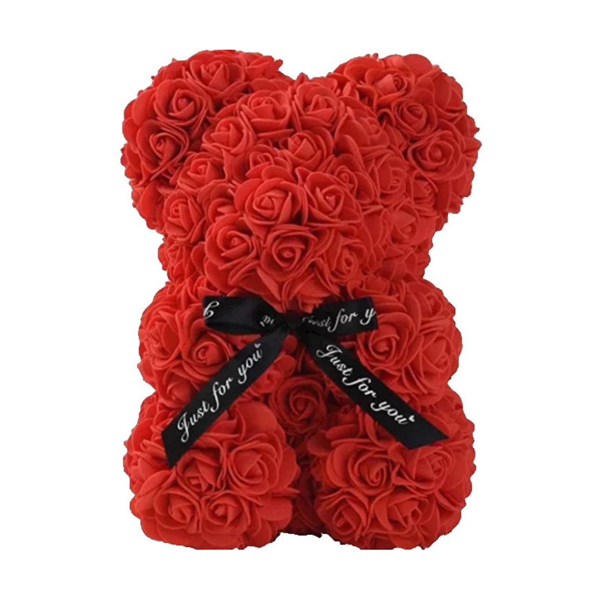 MOVI - Oso de Rosas Eternas de 25 cm – Regalo para San Valentín u otra ocasión especial, color Rojo.