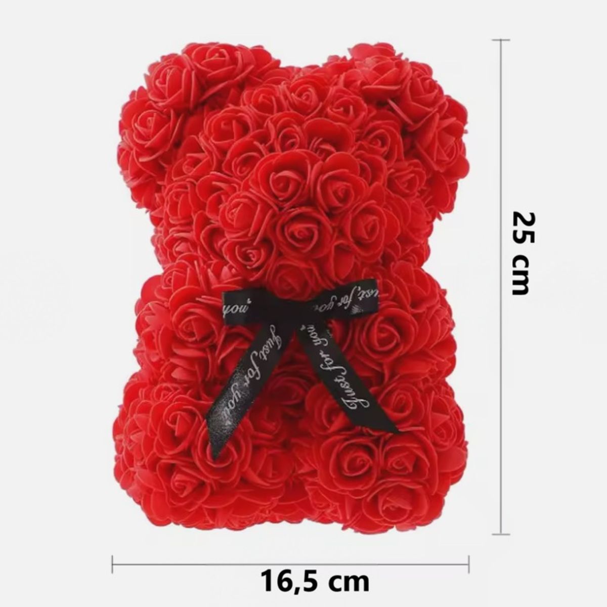 MOVI - Oso de Rosas Eternas de 25 cm – Regalo para San Valentín u otra ocasión especial, color Rojo.