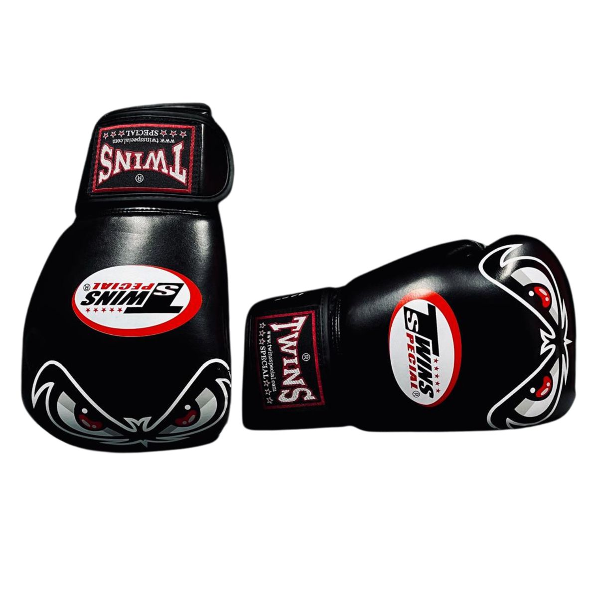 TWINS - Guantes de Boxeo Muay Thai Twins Special Bad Eyes Black 100% Cuero Genuino hecho en tailandia