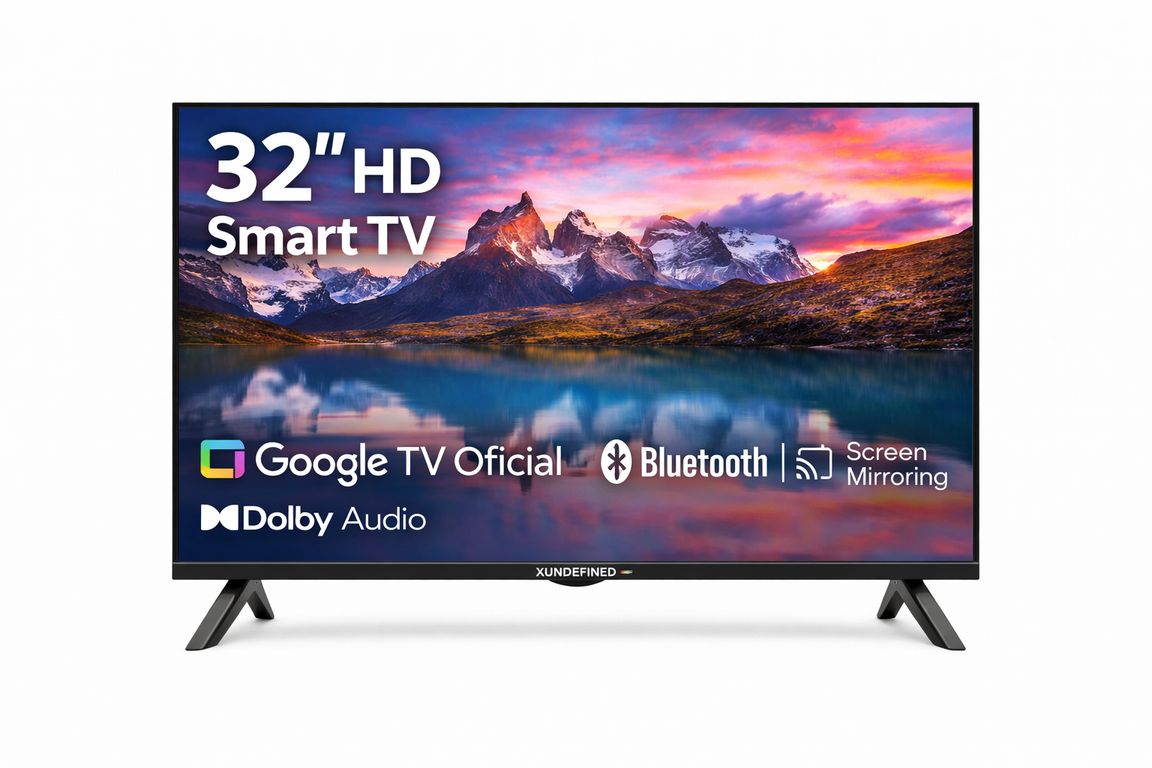 Smart TV 32" HD Google TV Dolby Audio Control por Voz WiFi Netflix YouTube Televisor Inteligente 32 Pulgadas