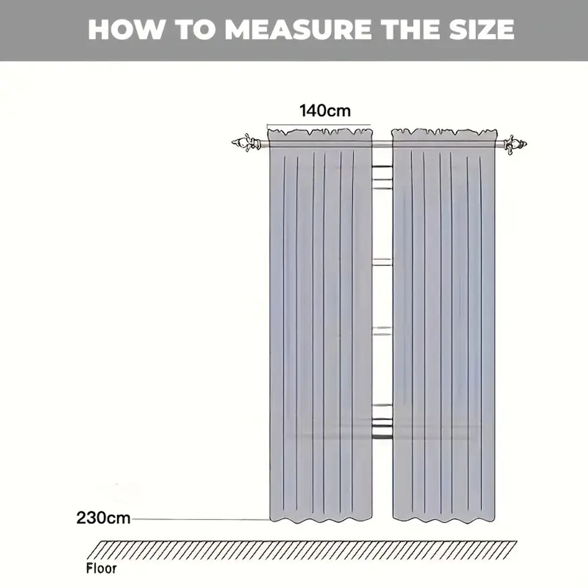 GENERICO - Cortina de Tela Textura Ligera x2 140x230 - Blanco