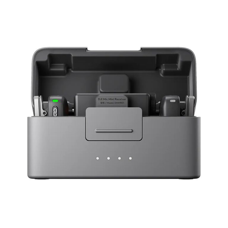 Mic Mini(2 TX + 1 RX + Estuche de carga) Micrófono inalámbrico Lavalier Set