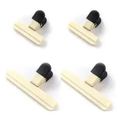 GENERICO - Amarillo 4 Pinzas Para Bolsas De Cocina, Sujetadores De Bolsas