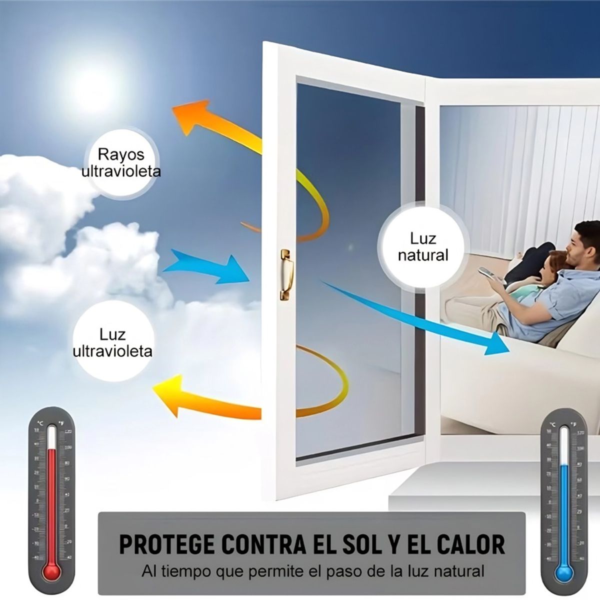 GENERICO - Lamina Espejada Film Privacidad Vidrio Ventana 100 Cm * 10 M