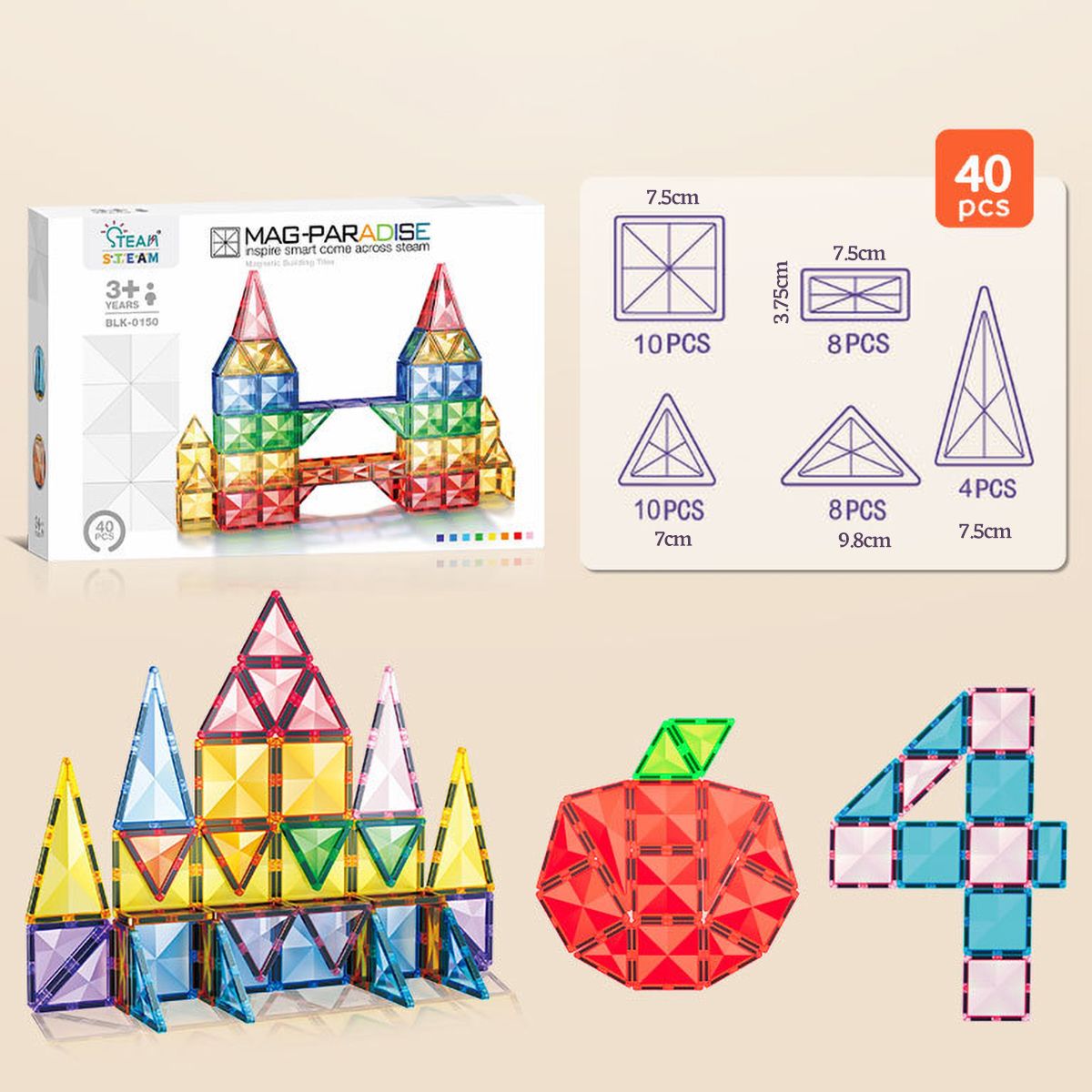 GENERICO - Bloques De Construcción Magnético Regalo Para Niños 40pcs