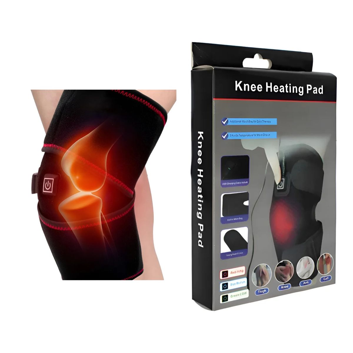 GENERICO - Rodillera Térmica Eléctrica  Alivio Dolor Articular Artritis  Calor Ajustable USB
