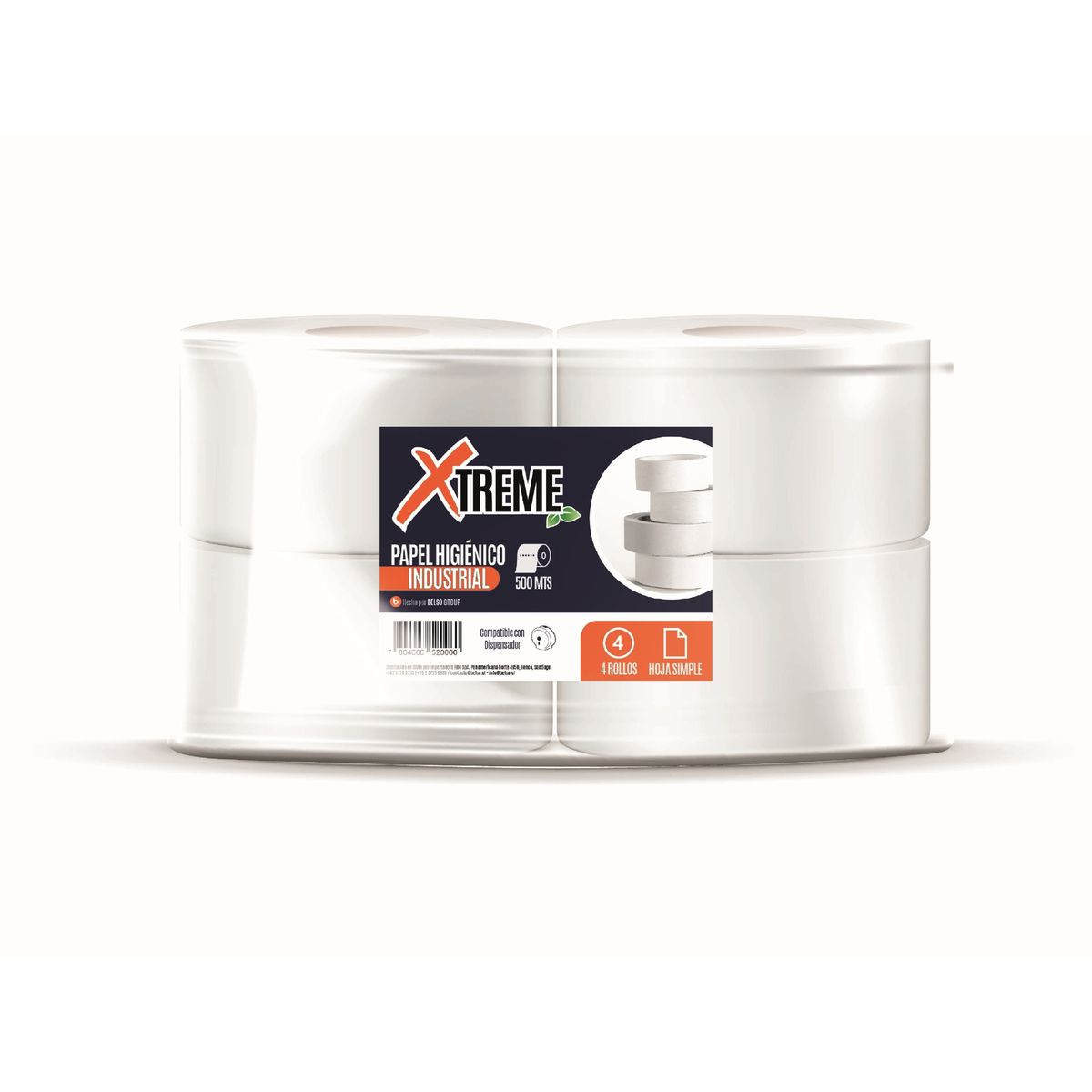 XTREME - Papel Higienico Xtreme Papel Higienico Simple Hoja 500m 4un