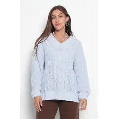 WADOS - SWEATER CHENILLE MANGA LARGA ESCOTE V