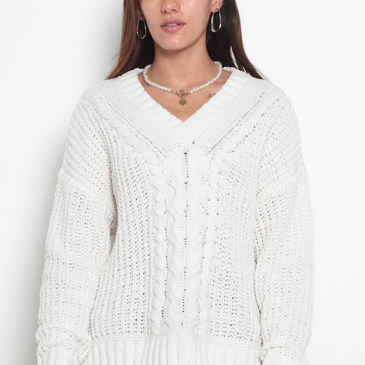 WADOS - SWEATER CHENILLE MANGA LARGA ESCOTE V