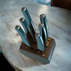 LOU LAGUIOLE - SET 6 CUCHILLOS CARNE JET BLOC MADERA