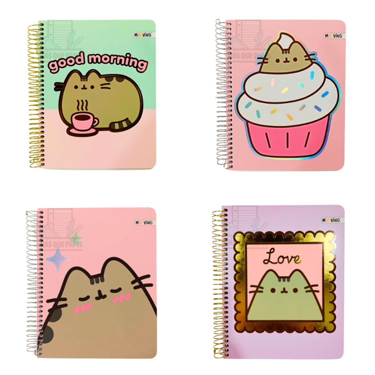 MOOVING - Cuaderno 1/2 Oficio Pusheen 3 Materias 80g MOOVING