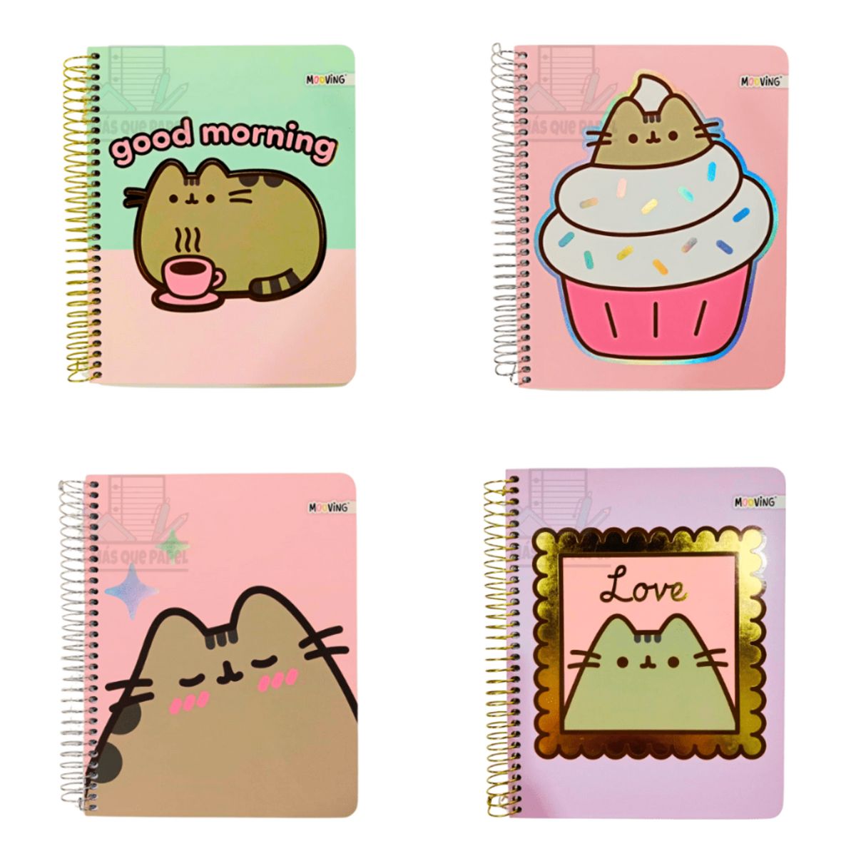 MOOVING - Cuaderno 1/2 Oficio Pusheen 3 Materias 80g MOOVING