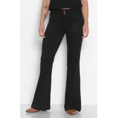 WADOS - JEANS MUJER CARGO TIRO ALTO PRETINA ANCHA DOS BOTONES PIERNA FLARE