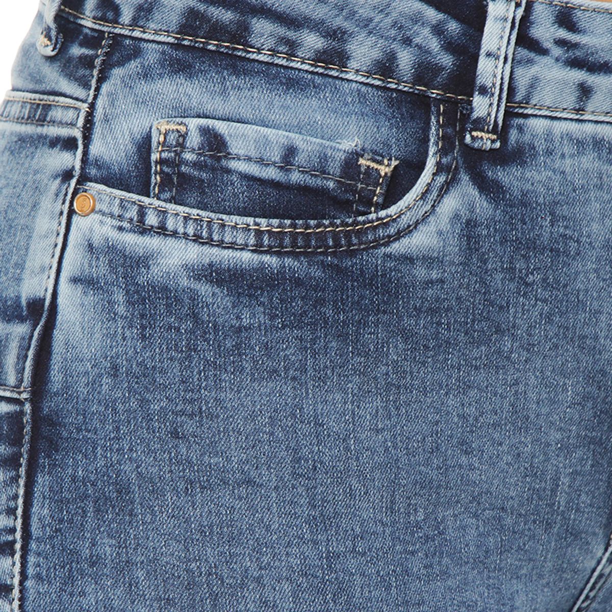 WADOS - JEANS MUJER FLARE TIRO ALTO PRETINA BASICA UN BOTON PUSH UP