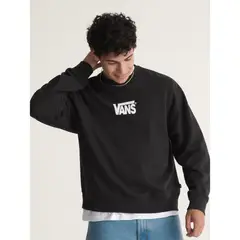 VANS - Poleron Hombre Stretch Logo Crew Negro