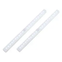 GENERICO - Pack de 2 Led Con Sensor Movimiento Cocina Armarios Escale Gabinetes Luz Fria