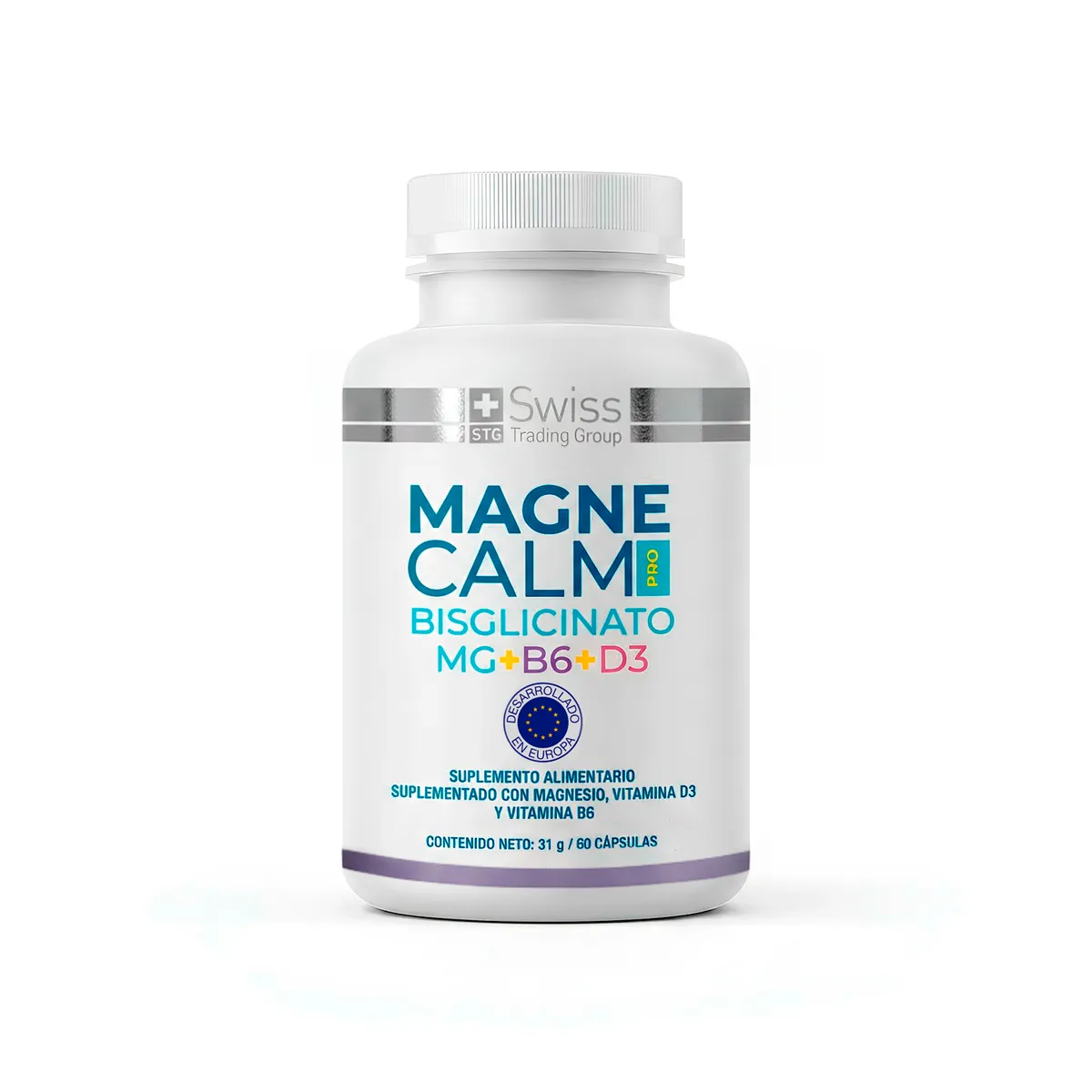 SWISS NATURE LABS - Magnecalm Pro Magnesio Bisglicinato 60 Caps Antiestres