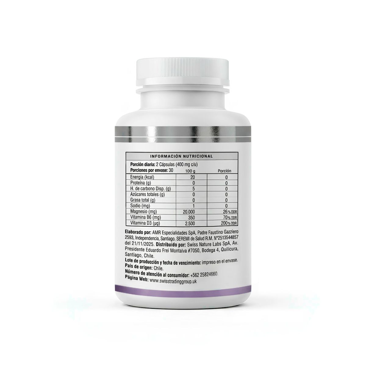 SWISS NATURE LABS - Magnecalm Pro Magnesio Bisglicinato 60 Caps Antiestres