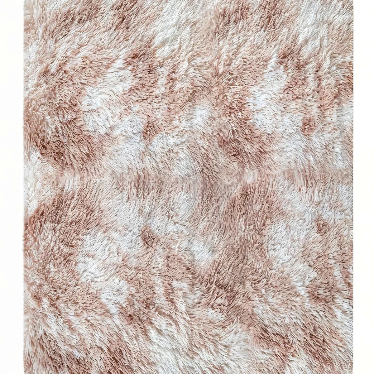 GENERICO - ALFOMBRA PELUDA 200X240  PREMIUM COLOR BEIGE CON BLANCO