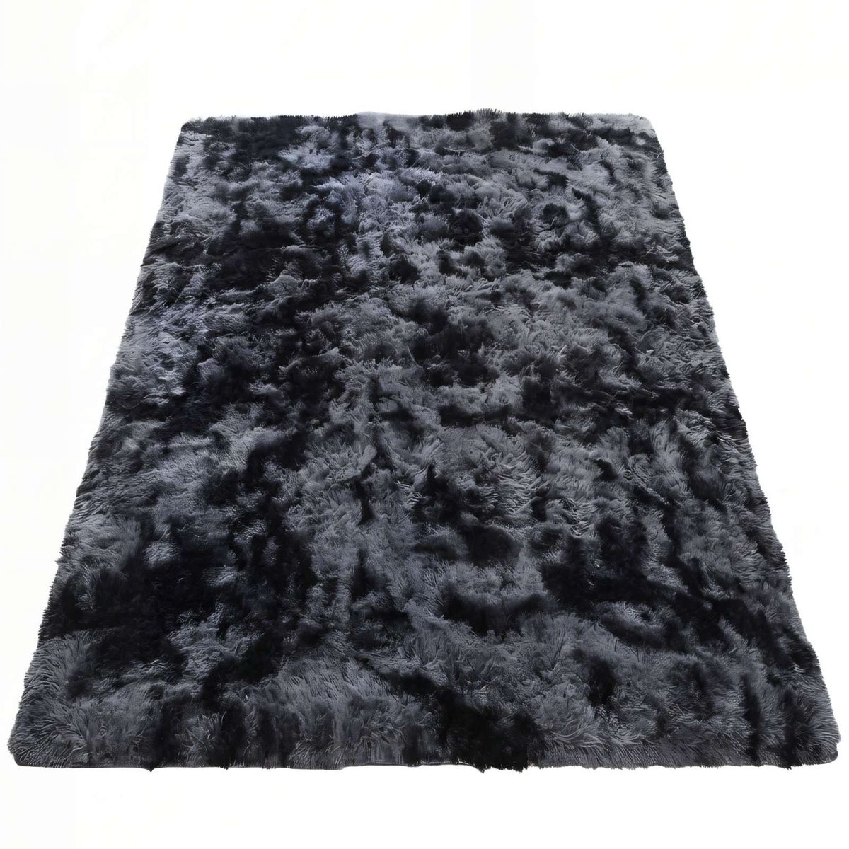 GENERICO - ALFOMBRA PELUDA 200X240  PREMIUM COLOR NEGRO CON GRIS
