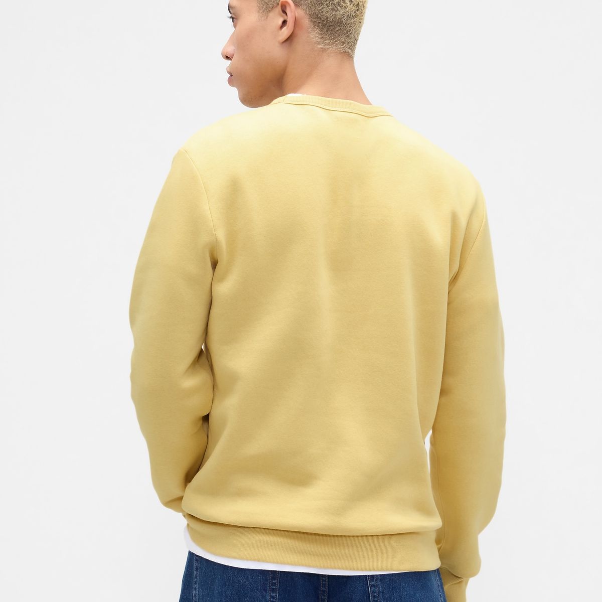 GAP - Polerón Hombre Sin Gorro Logo Crew Amarillo Gap