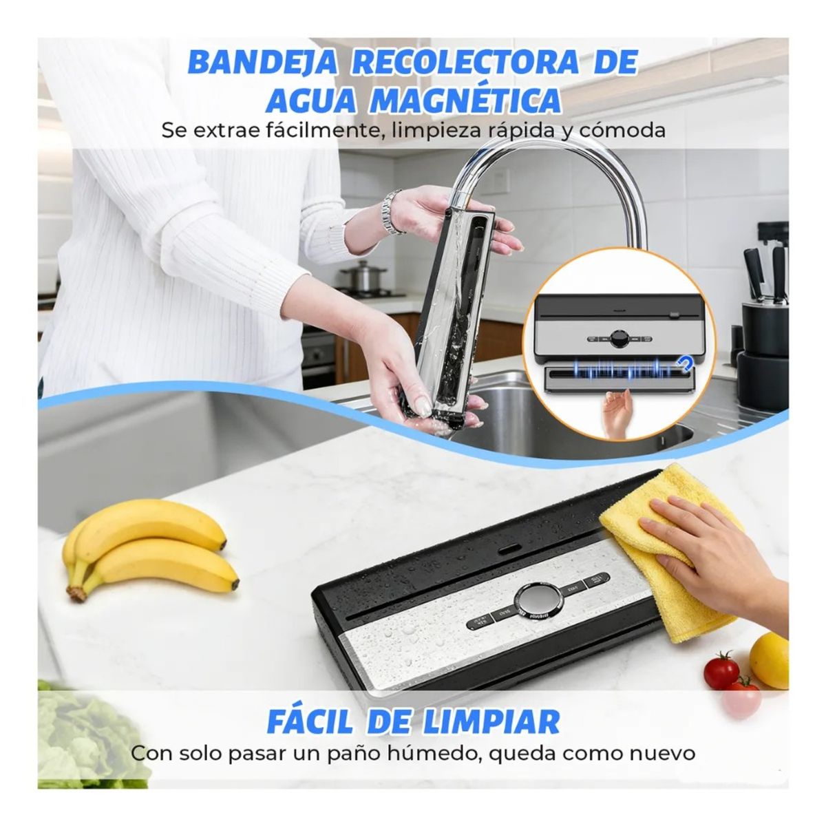 GENERICO - Set Maquina Selladora Al Vacío Alimentos 7 En 1
