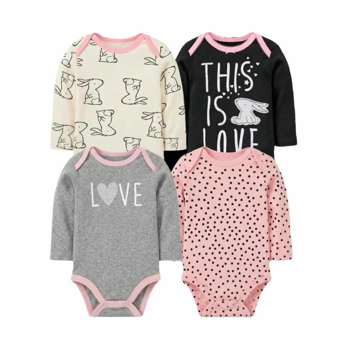 TEDMIMAK - Pack de 4 Bodies Conejita bebé