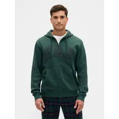 GAP - Polerón Hombre Con Gorro Con Cierre Verde