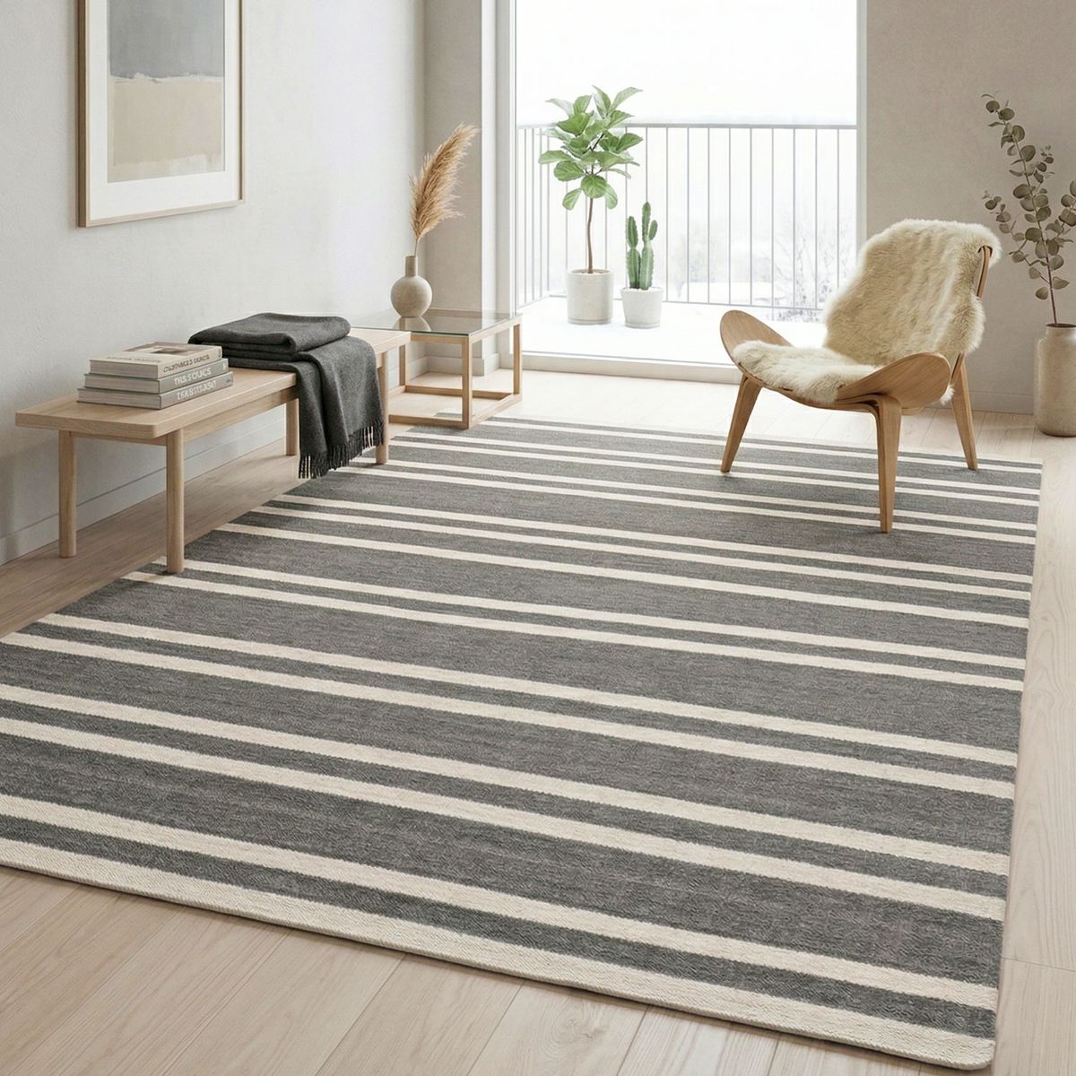 DIB - Alfombra Dhurrie Nature 160X230 3240 Grey White