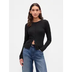 GAP - Polera Mujer Manga Larga Negro