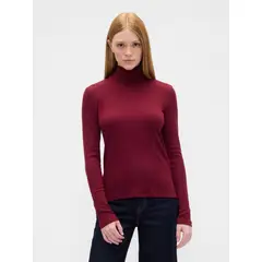GAP - Polera Mujer Manga Larga Tneck Rojo
