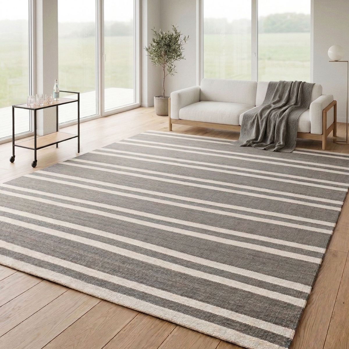 DIB - Alfombra Dhurrie Nature 190X290 3240 Grey White
