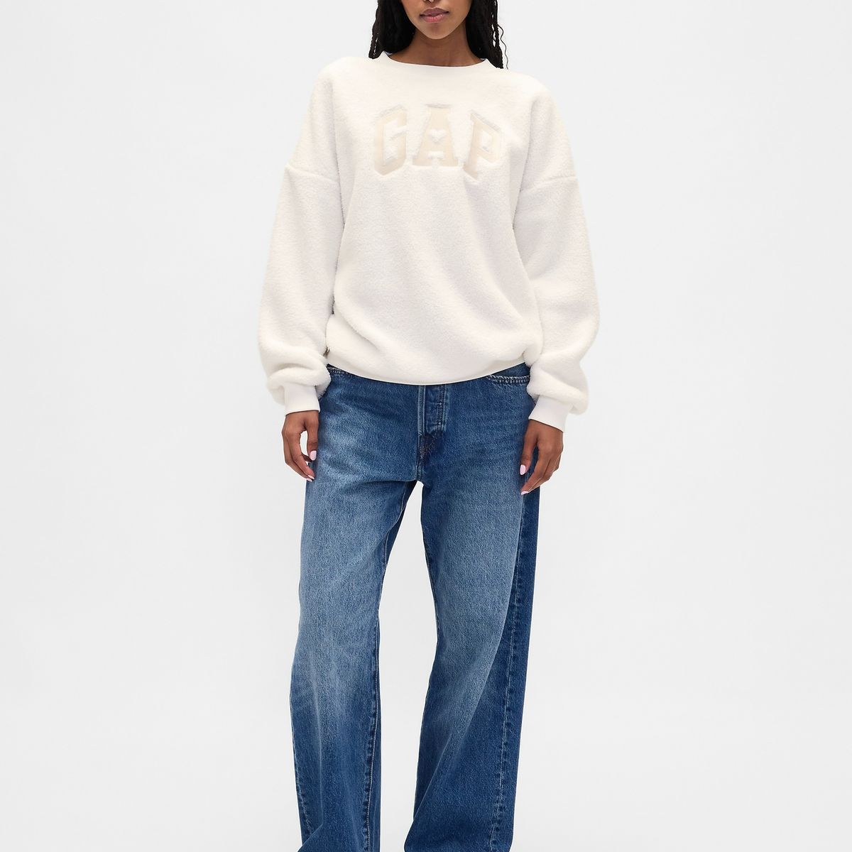 GAP - Polerón Mujer Gap Sherpa Blanco