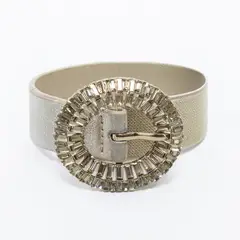 MAILEA - Cinturon elast. Heb. Piedras dobles Oro