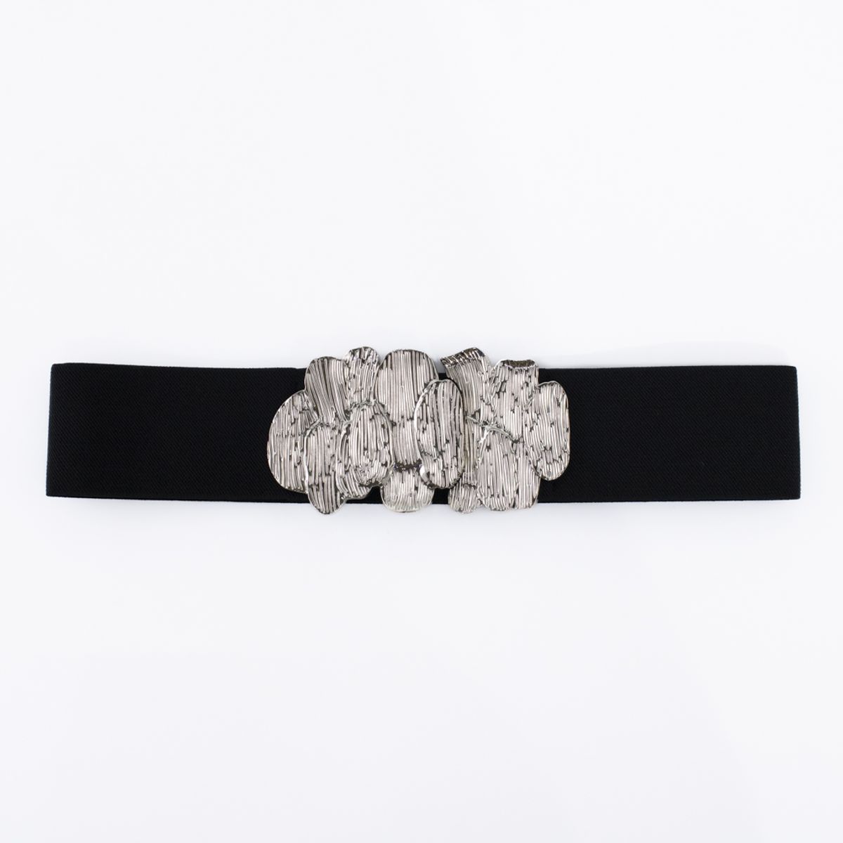 MAILEA - Cinturon elas.placas sobrevestos Plata