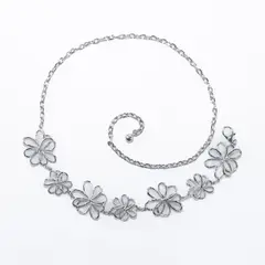 MAILEA - Cinturon cadena c/flores Plata