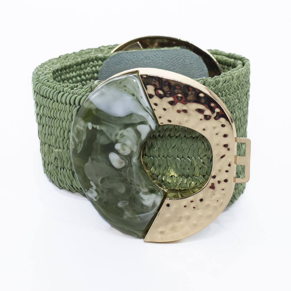 MAILEA - Cinturon elast. Yute c/placa Verde