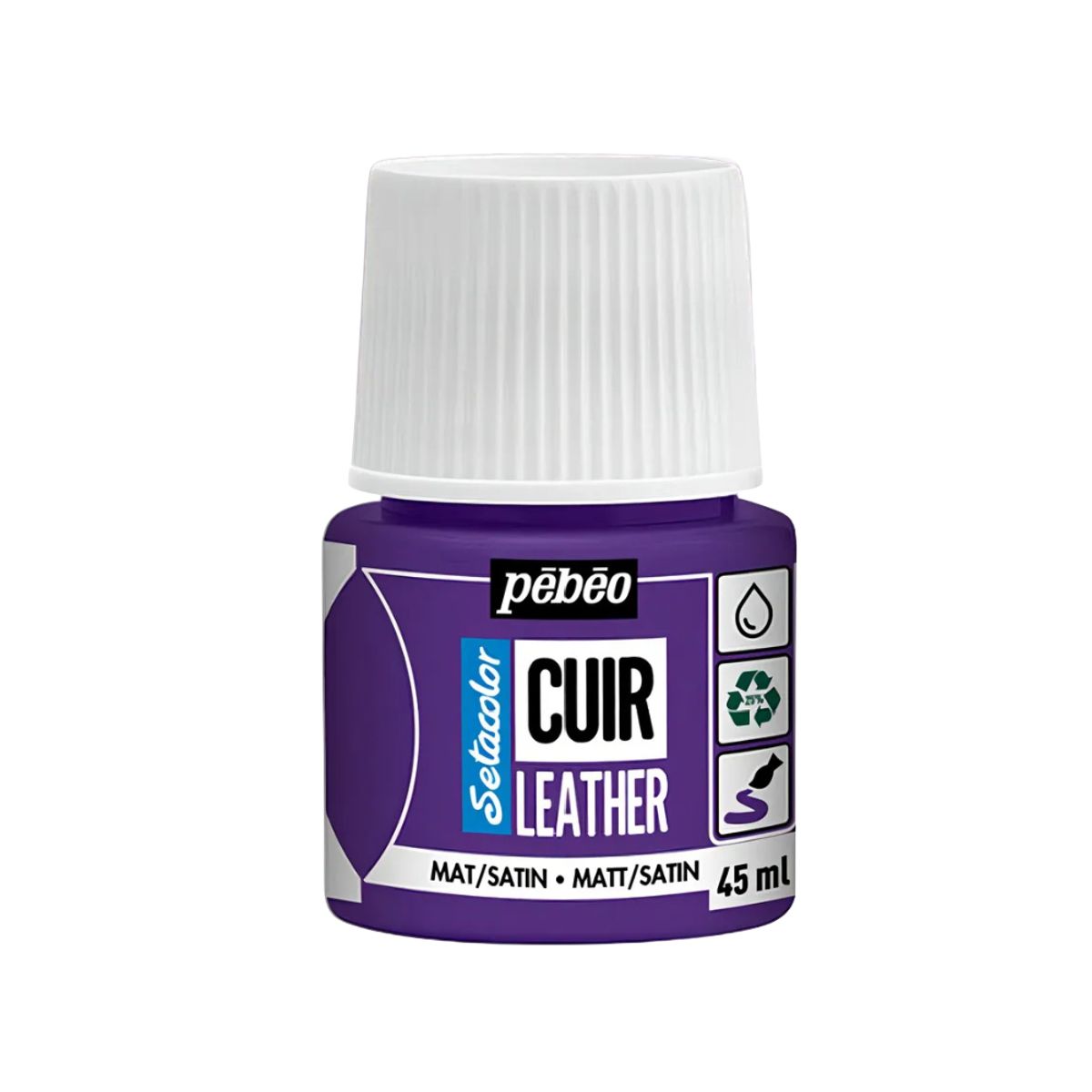 PEBEO - Pintura Para Cuero Frasco 45 Ml Setacolor Cuir Pebeo Color 09 - Morado Berenjena