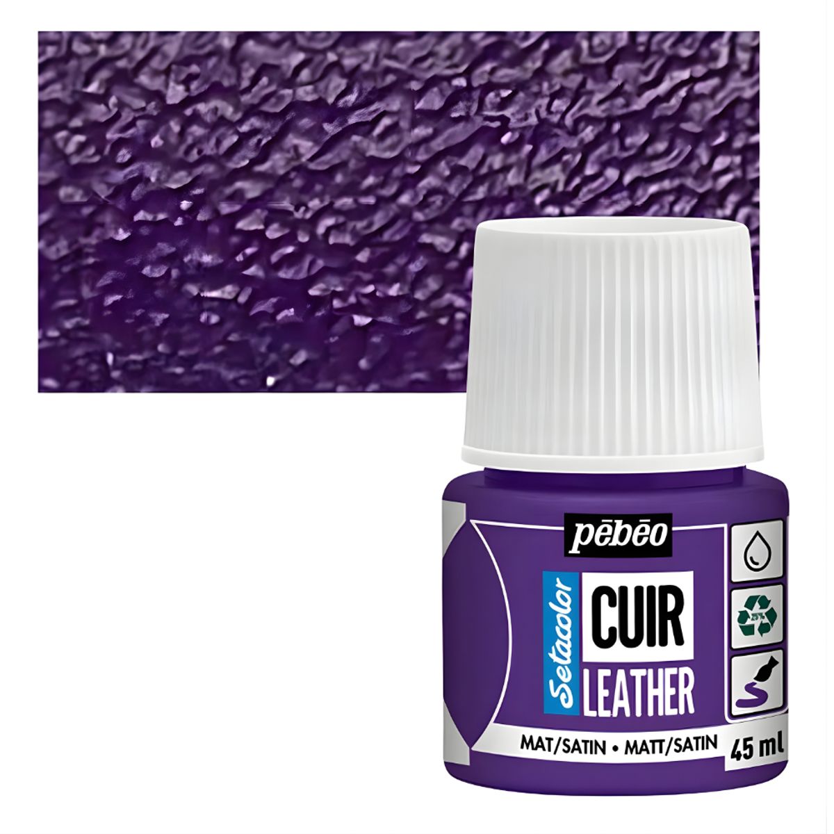 PEBEO - Pintura Para Cuero Frasco 45 Ml Setacolor Cuir Pebeo Color 09 - Morado Berenjena