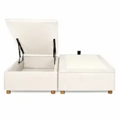 GENERICO - Base Baul 2 Plazas Onyx Con Sistema Hidráulico Color Crudo