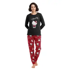 TOP - Pijama Largo Algodón Mujer Invierno Hello Kitty C1