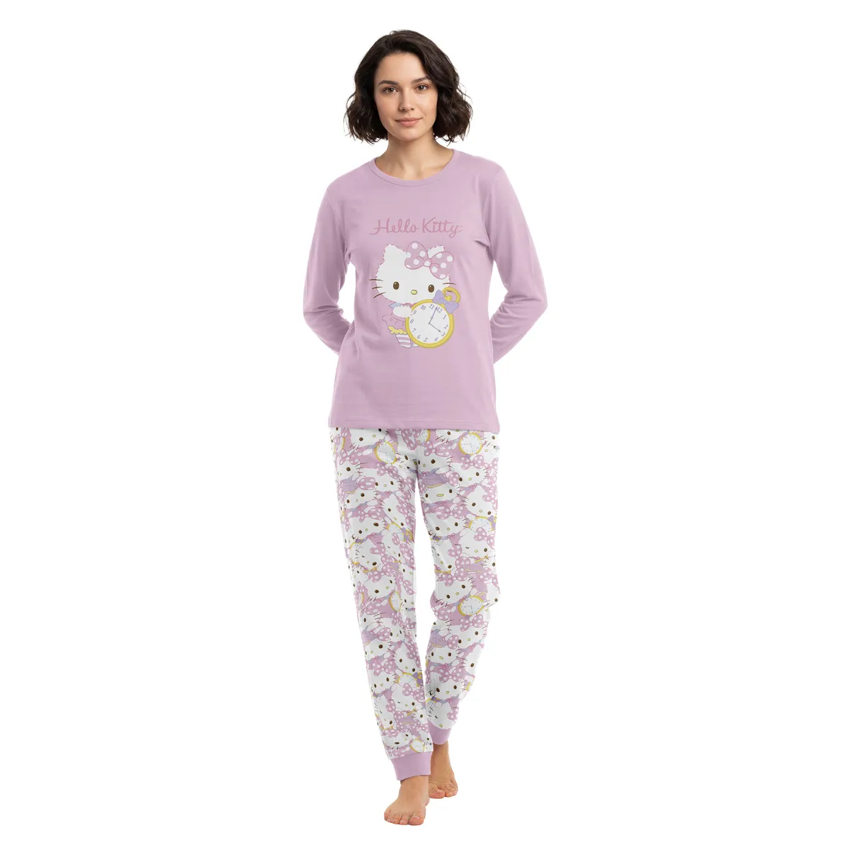 TOP - Pijama Largo Algodón Mujer Invierno Hello Kitty C2 Top