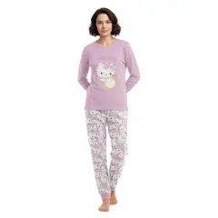 TOP - Pijama Largo Algodón Mujer Invierno Hello Kitty C2