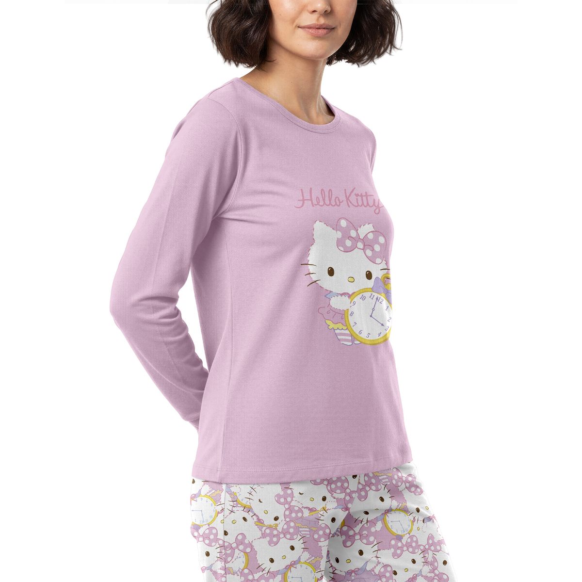 TOP - Pijama Largo Algodón Mujer Invierno Hello Kitty C2 Top