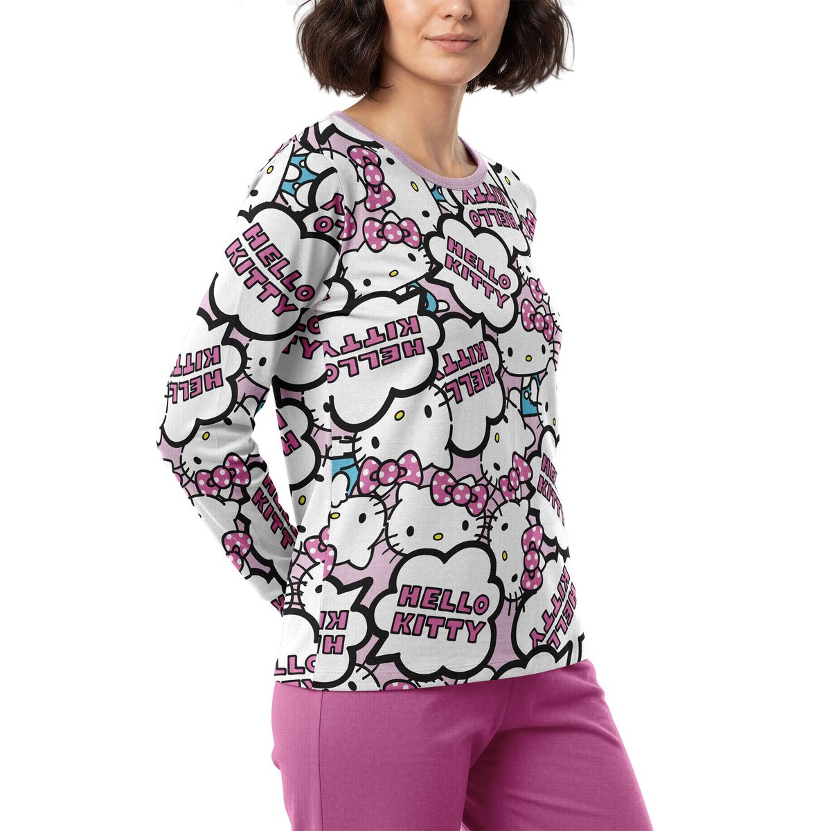 TOP - Pijama Largo Algodón Mujer Invierno Hello Kitty C3 Top