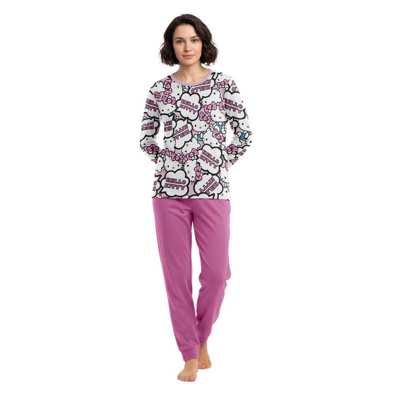 Pijama Largo Algodon Mujer Invierno Hello Kitty C3 Multicolor S