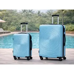 GENERICO - Pack de 2 Maletas Rigidas 10 kg y 18 kg Cabina y Medina Celeste