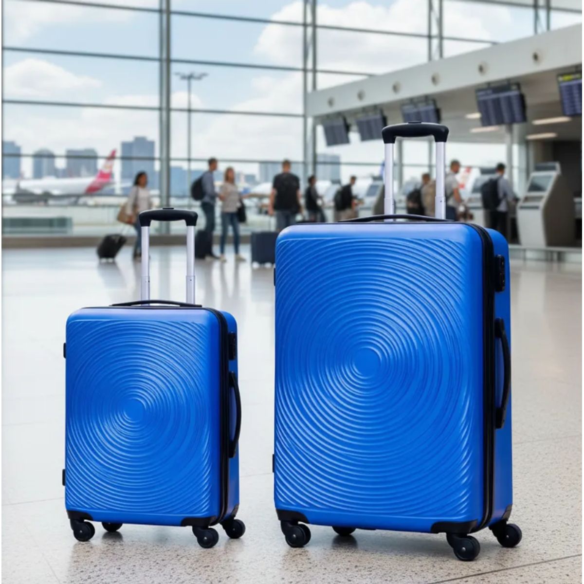 GENERICO - Pack de 2  Maletas Rigidas 10 kg y 18 kg Cabina y Medina Azul Acero