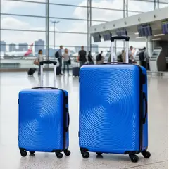 GENERICO - Pack de 2 Maletas Rigidas 10 kg y 18 kg Cabina y Medina Azul Acero